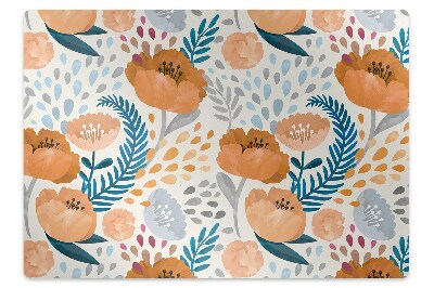 Podložka pod stoličku Kvetinový vzor s oranžovými kvetmi,