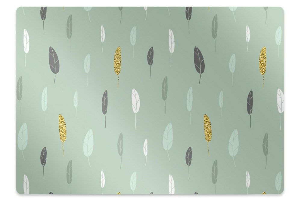 Ochranná podložka pod stoličku Listy v jemných pastelových odtieňoch,