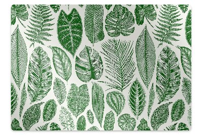 Ochranná podložka pod stoličku Tropické listy v botanickom štýle,