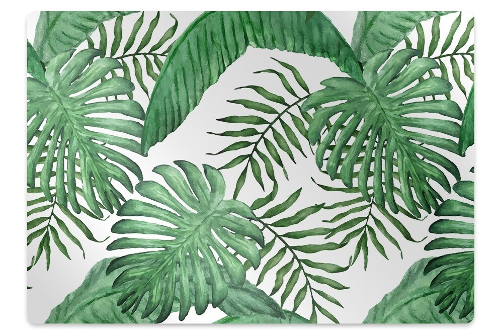 Ochranná podložka pod stoličku Tropické zelené listy monstera,