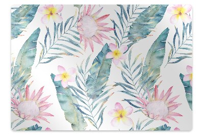 Podložka pod stoličku na podlahu Jasne ružové kvety