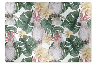 Podložka pod stoličku na podlahu Tropické papagáje