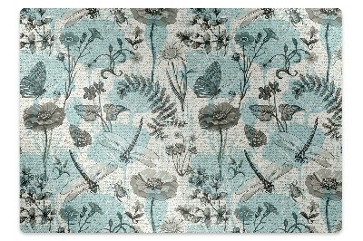 Ochranná podložka pod stoličku Kvety a vážky