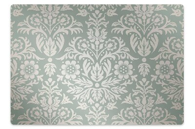 Podložka pod stoličku na podlahu Kvetinový damaskový vzor s ornamentmi,