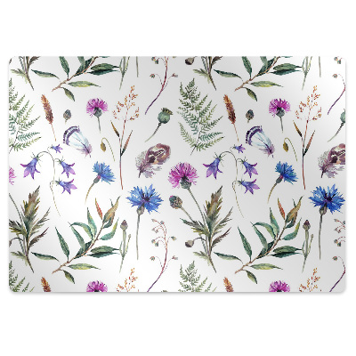 Podložka pod stoličku na podlahu Kvety z lúky