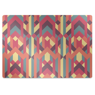 Podložka pod stoličku Geometrický retro vzor s trojuholníkmi,