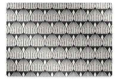 Ochranná podložka pod stoličku Čiernobiele geometrické cibulové tvary,