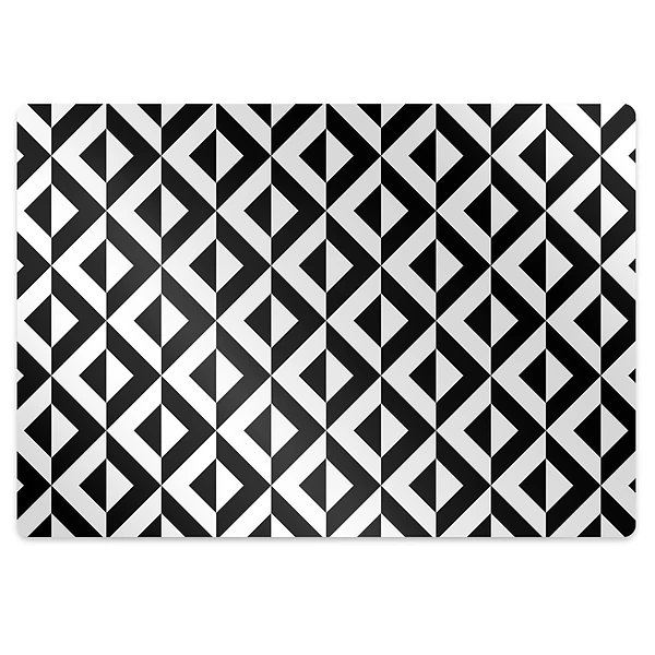 Ochranná podložka pod stoličku Čierno-biele geometrické diamanty,