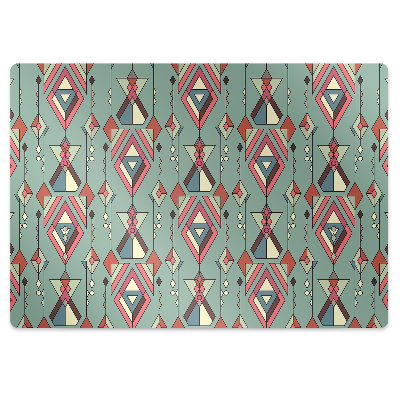 Podložka pod stoličku Geometrické symetrické tvary s trojuholníkmi,