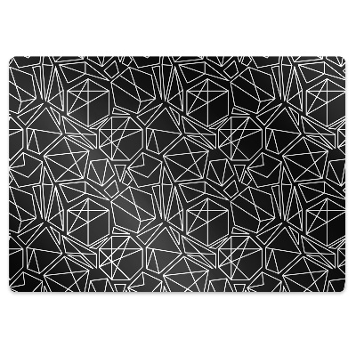 Podložka pod stoličku Geometrická čierna a biela mriežka,