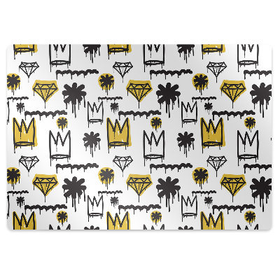 Ochranná podložka pod stoličku Graffiti koruna