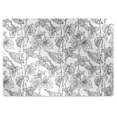 Podložka pod stoličku na kolieskach Obrys kvetov