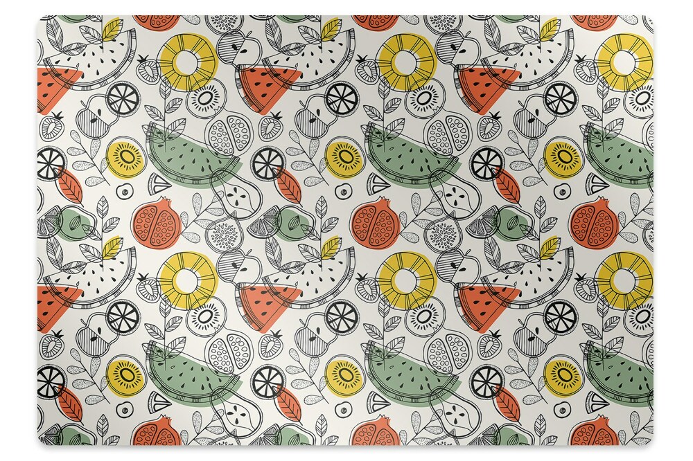 Podložka pod stoličku na kolieskach Obrysy ovocia