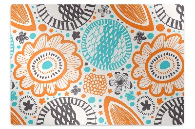 Podložka pod stoličku na podlahu Kvetinový retro geometrický vzor,