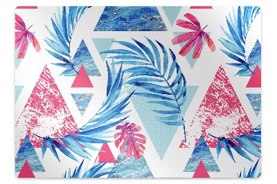 Podložka pod stoličku na podlahu Listy a trojuholníky