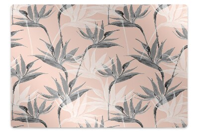 Podložka pod stoličku Tropické listy a kvety na ružovom,