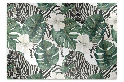 Podložka pod stoličku na podlahu Zebry v listoch