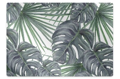 Podložka pod stoličku na kolieskach Monstera a palmové listy,