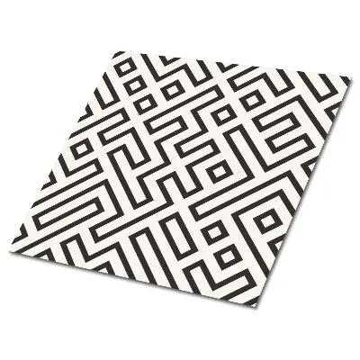 Vinylové dlaždice s čiernymi geometrickými líniami