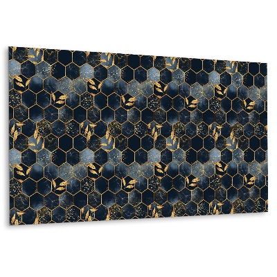 Samolepiaci dekoračný panel so vzorom listov a šesťuholníkov