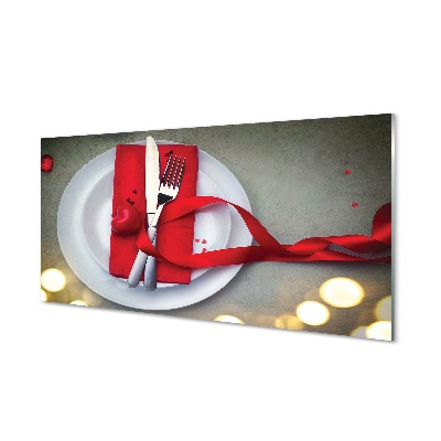 Obraz na skle Srdcia príbor nastavenie