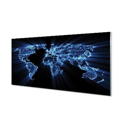 Obraz na skle Modrá mapa svetových bodov