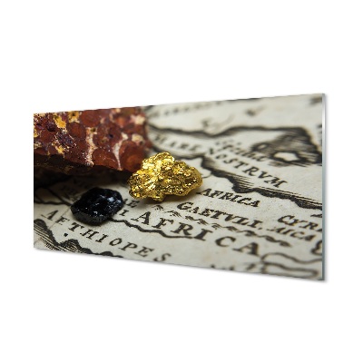 Sklenený obraz Mapa pokladov čierne zlato