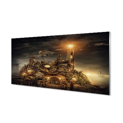 Sklenený obraz Abstraktný lampión z oblakov