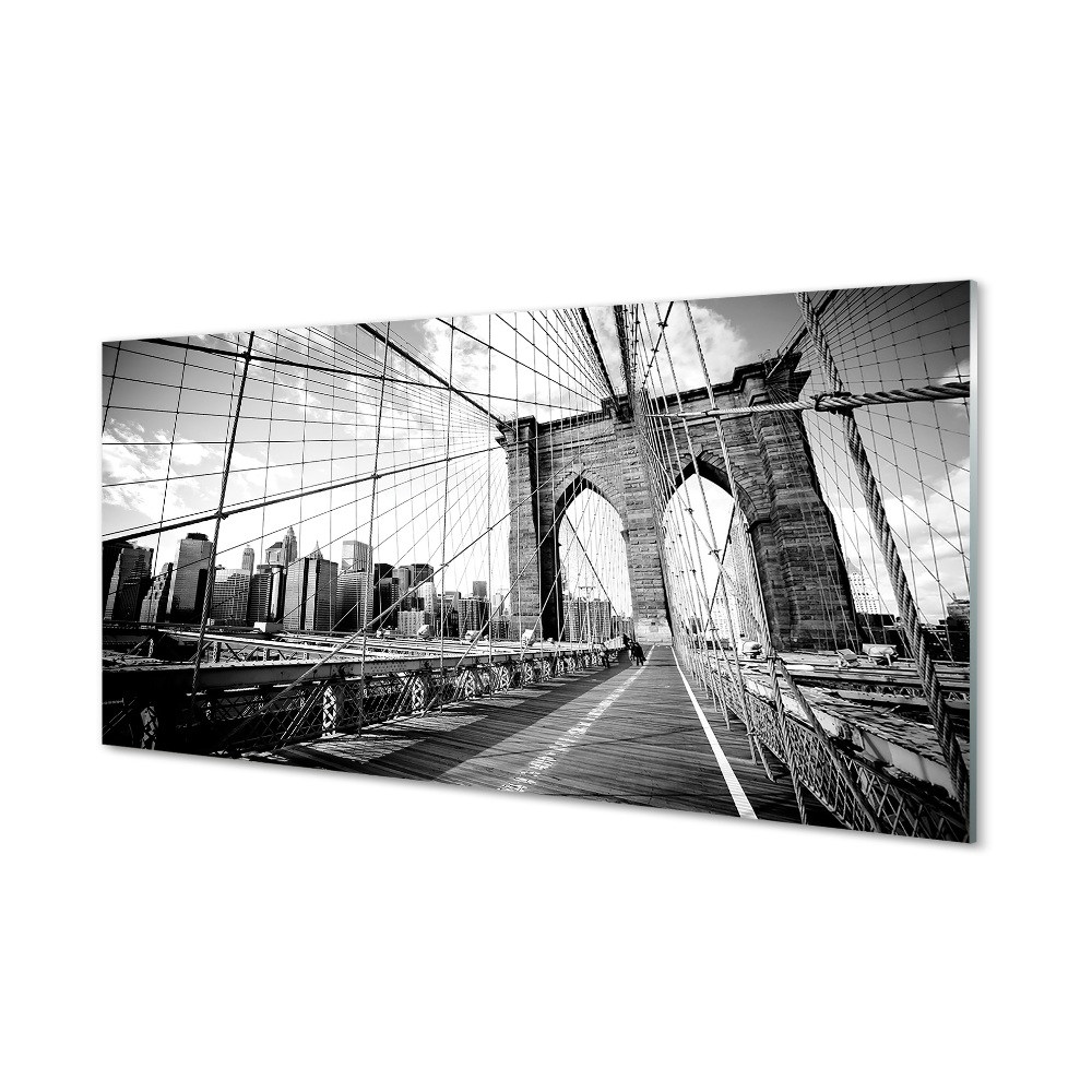 Sklenený obraz Čiernobiela obloha na moste