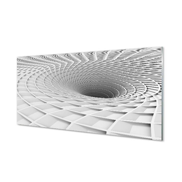 Obraz na skle Geometrický biely lievik 3d