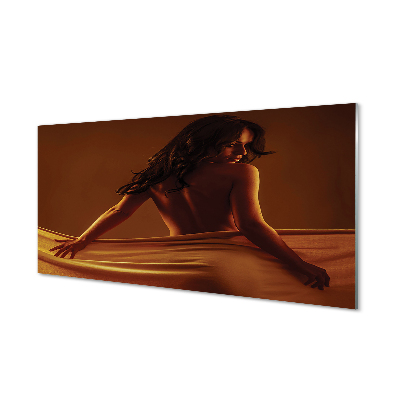 Sklenený obraz Žena s látkou