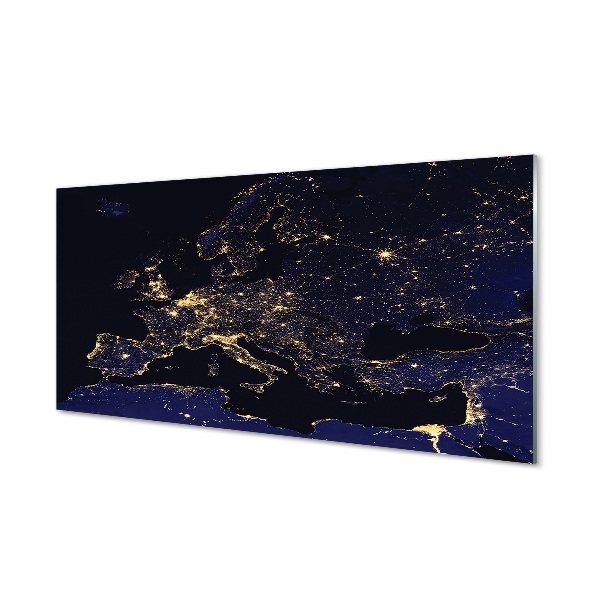 Sklenený obraz Mapa Európy svetlo