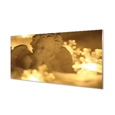 Obraz na skle Anjel zlaté svetlá