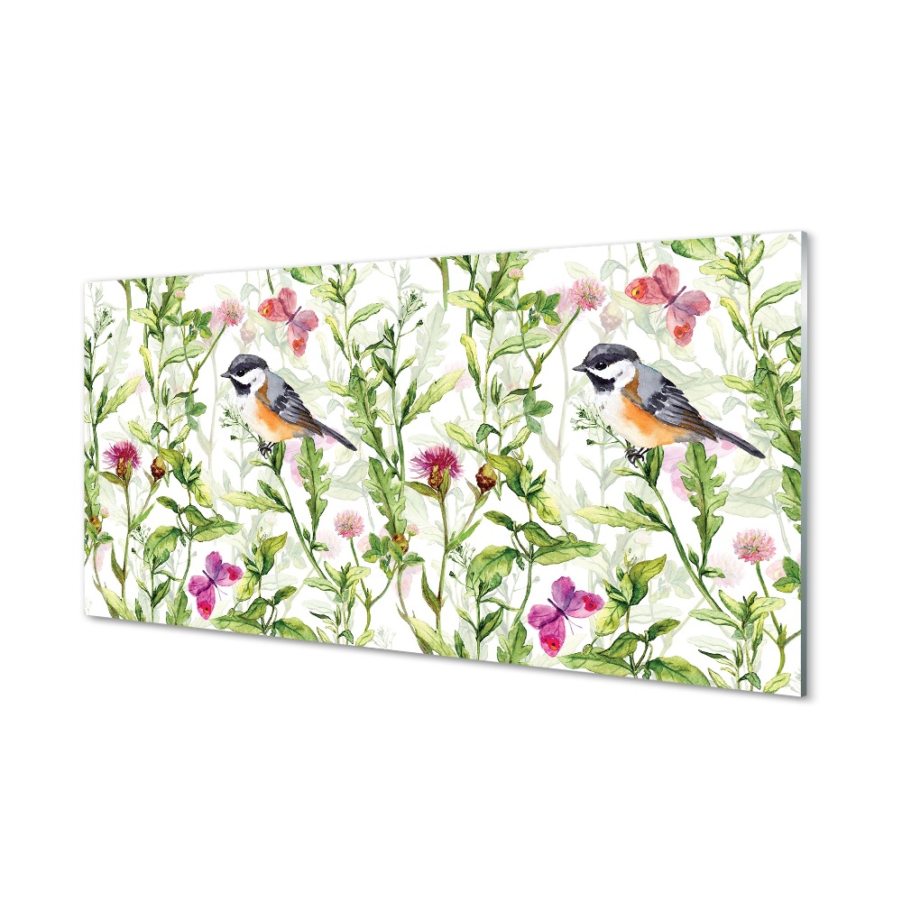 Skleneny obraz Maľovaný vták v tráve