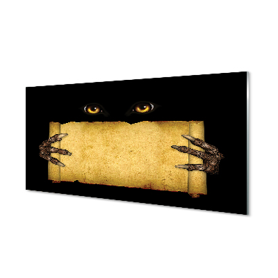 Skleneny obraz Karta strašidelná postava oči prsty