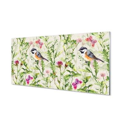 Skleneny obraz Maľovaný vták v tráve