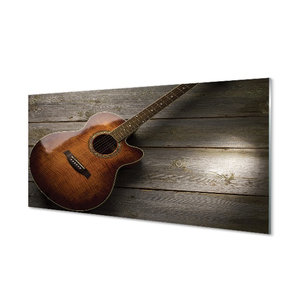 Obraz na skle Gitara na podlahe