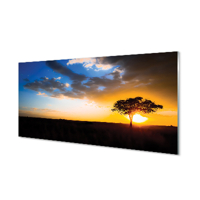 Skleneny obraz Krajina stromov v oblakoch