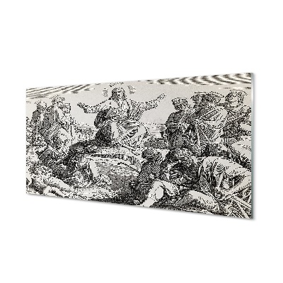 Skleneny obraz Kresba učiaceho Ježiša