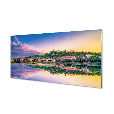 Sklenený obraz Nemecko Most cez rieku západ slnka