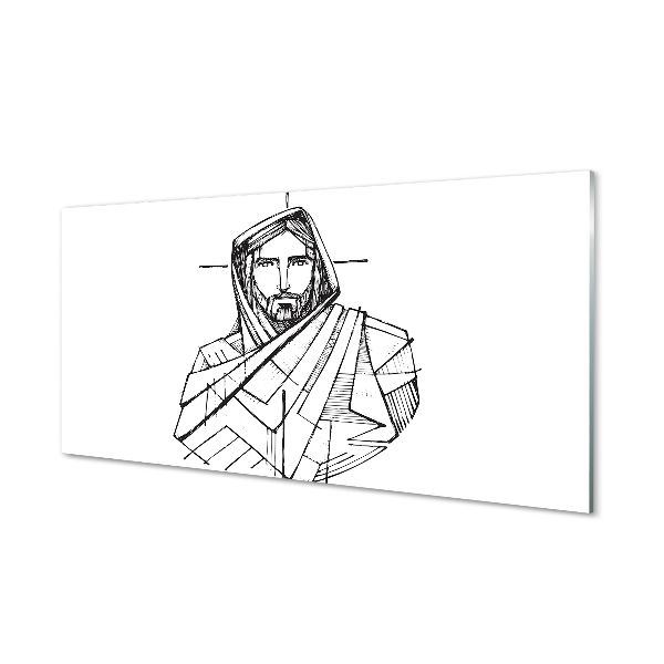 Sklenený obraz Minimalistická kresba Ježiša