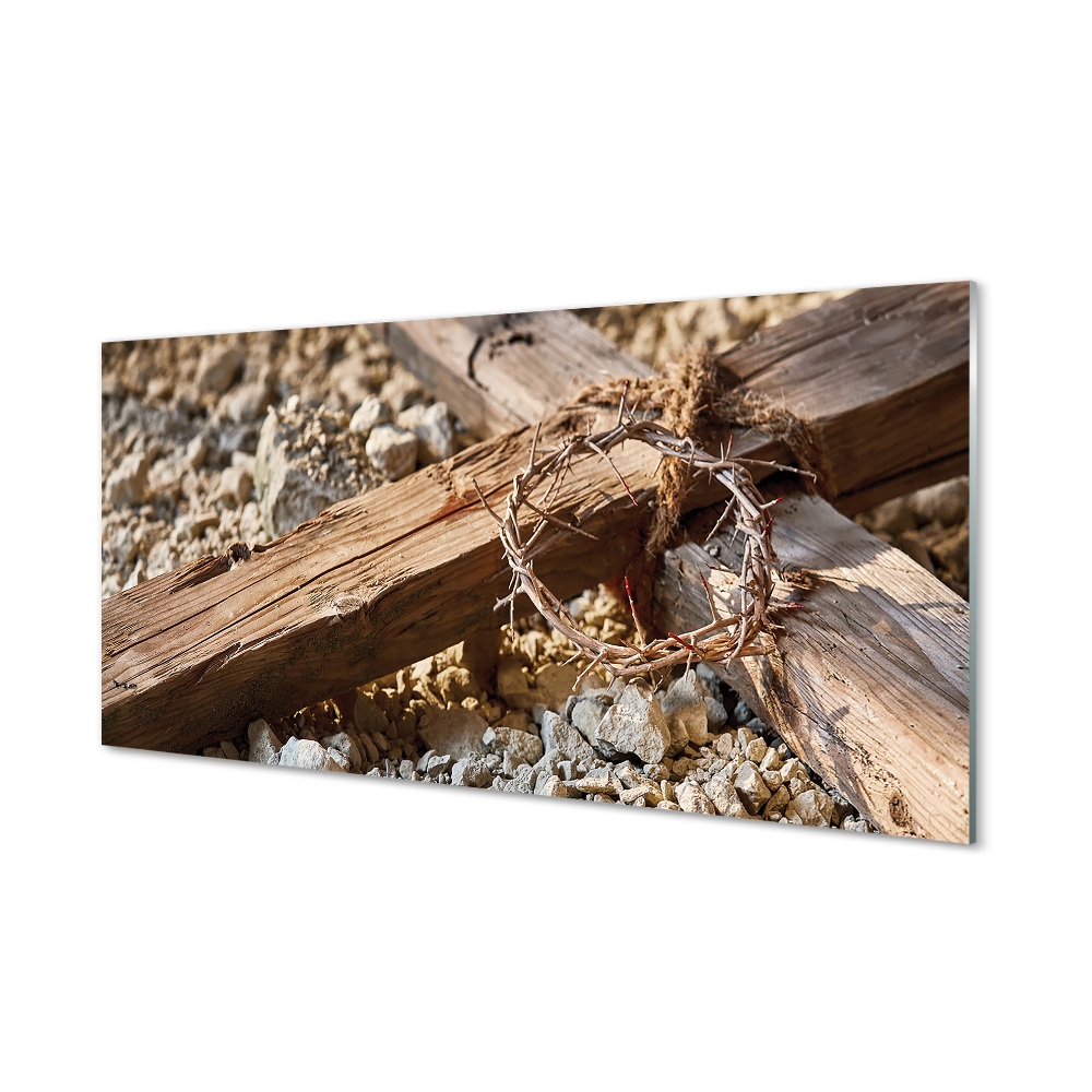 Sklenený obraz Tŕňová koruna na kríži