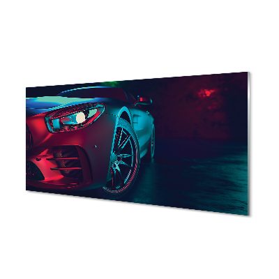 Obraz na skle Auto ružové a modré svetlá