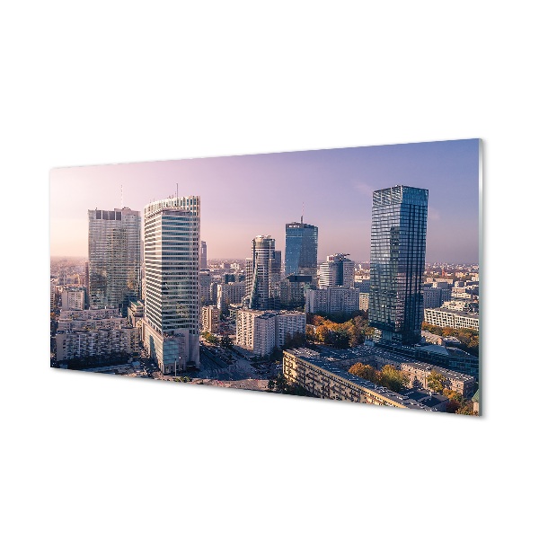 Skleneny obraz Panoráma mesta Varšava Mrakodrapy