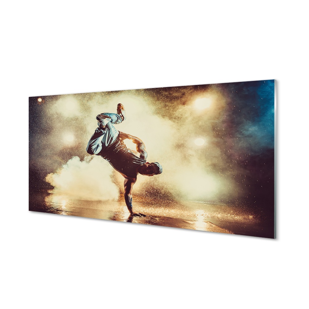 Skleneny obraz Muž dym tanečná akrobacia