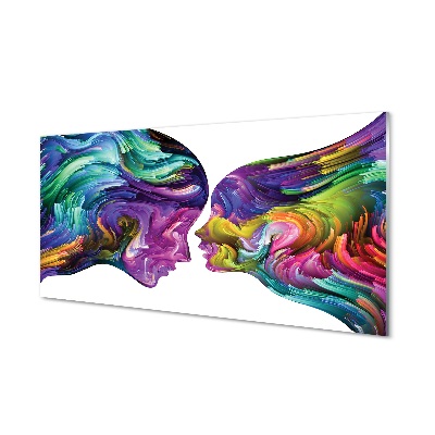 Skleneny obraz Ľudia farebné tváre pár