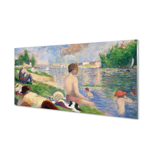 Obraz na skle Georges Seurat - Záverečná štúdia kúpajúcich sa v Asnieres