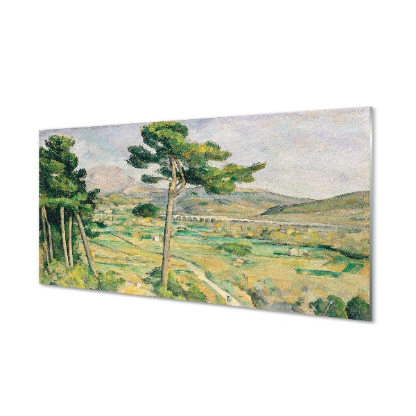 Skleneny obraz Paul Cézanne - Hora svätej Viktórie a viadukt v údolí Arc
