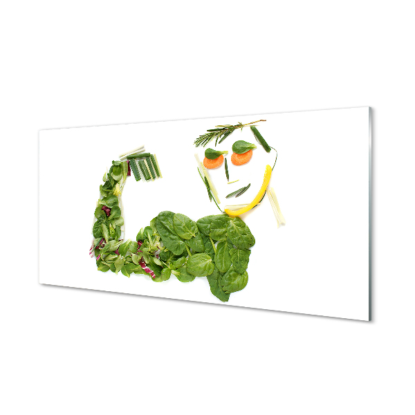 Sklenený obraz Silná postava so zeleninou
