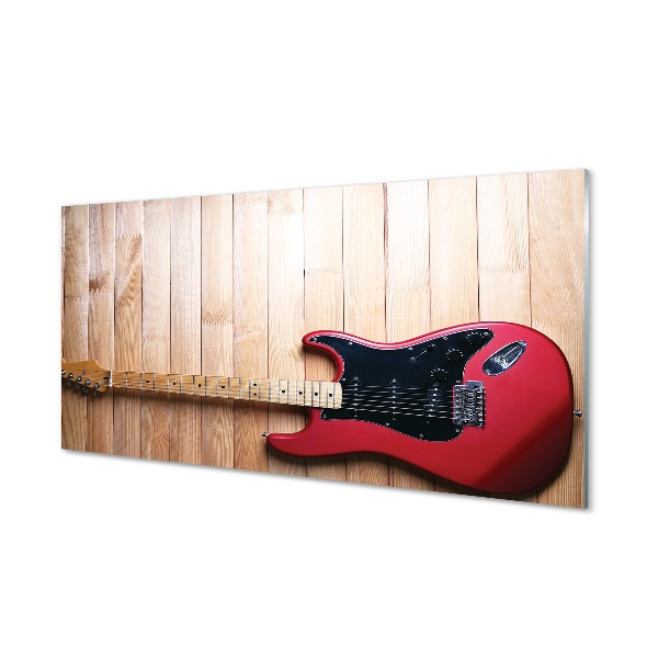 Sklenený obraz Červená elektrická gitara